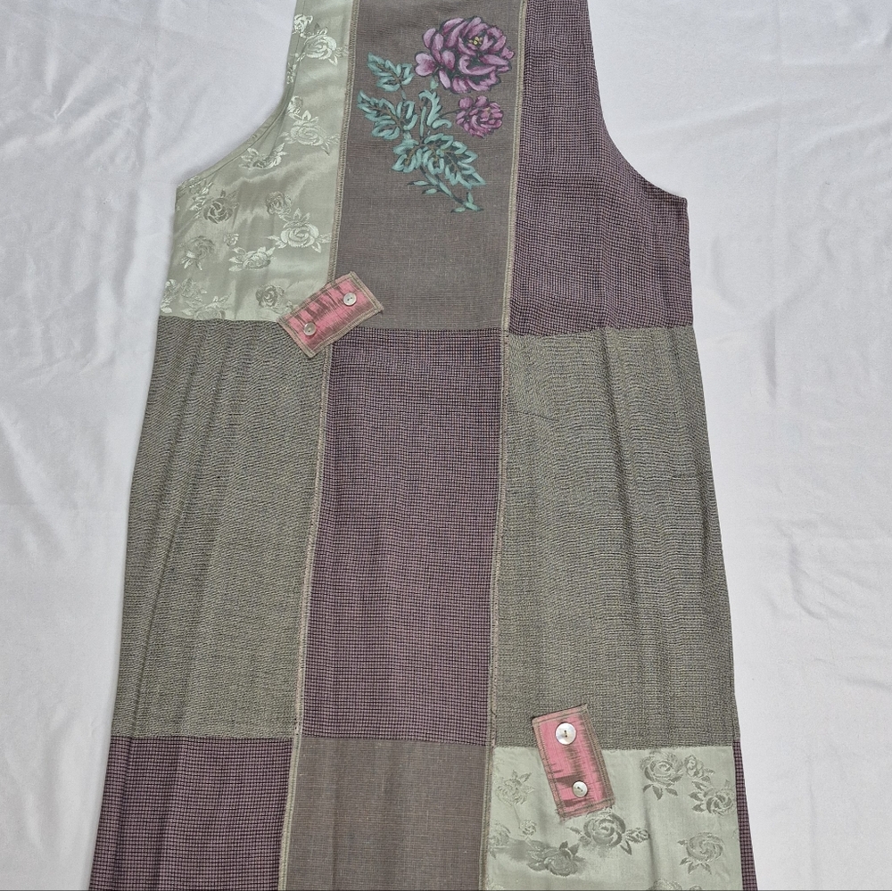Vintage Y2K Faith by Celia Forrester Medium Artsy Boho Maxi Dress Patchwork - Picture 2 of 9